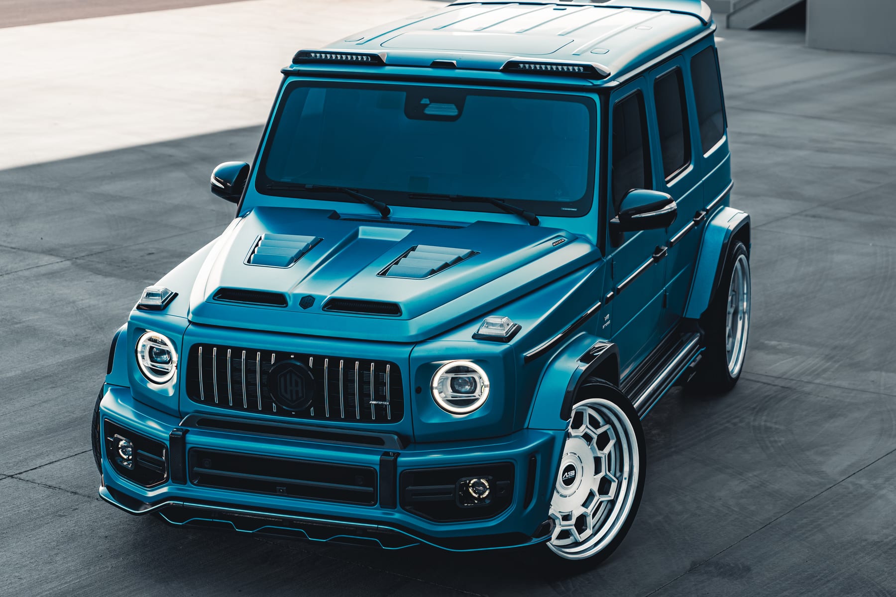 Widebody Mercedes-AMG G 63 in teal, protected with full body paint protection film